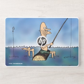 Strange Day Fishing Cartoon Laptop Skin by BastardCard at Zazzle