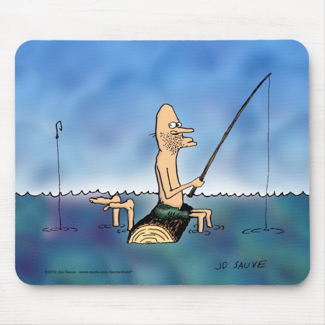 Strange Day Fishing Cartoon Mouse Pad (Front)