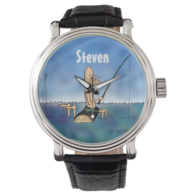 Strange Day Fishing Personalized Funny Watch (Front)
