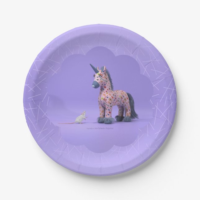 Strange encounter throw pillow paper plates (Front)