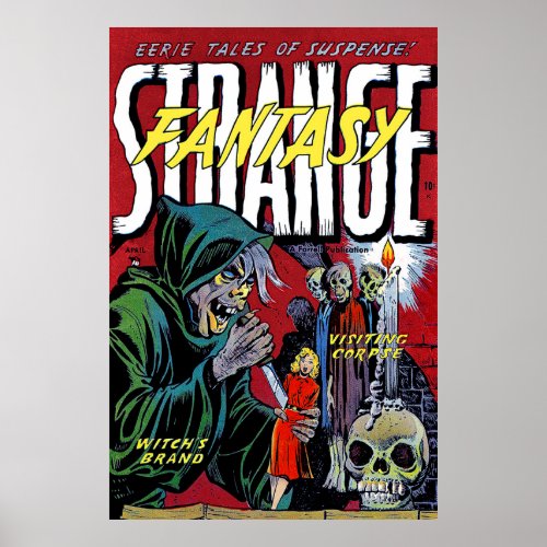 Strange Fantasy The Scary Witch Vintage Comics Poster