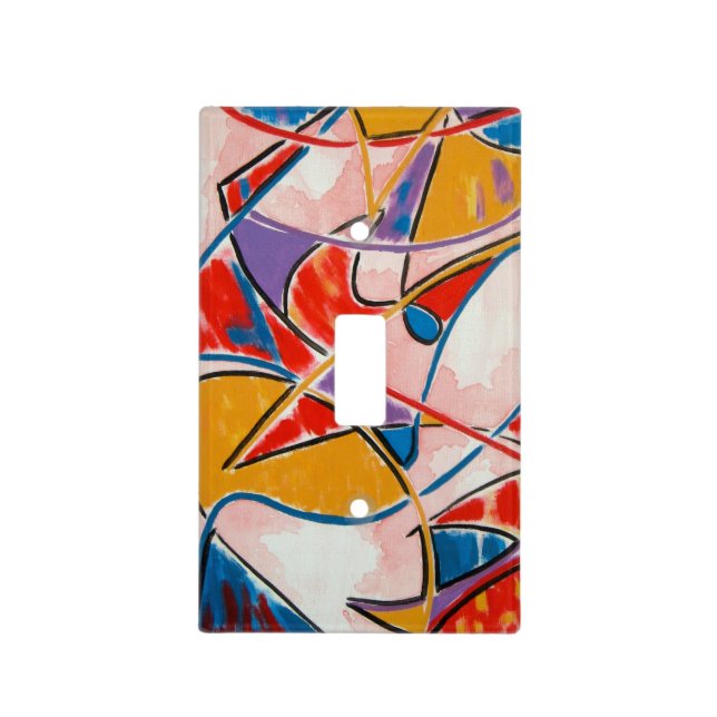 Strange Fish - Abstract Art Hand Painted Light Switch Cover (Front)