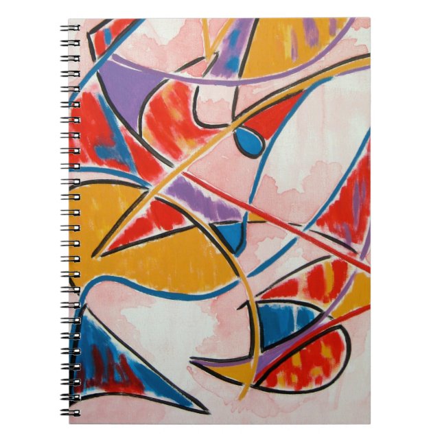 Strange Fish - Abstract Art Hand Painted Notebook (Front)