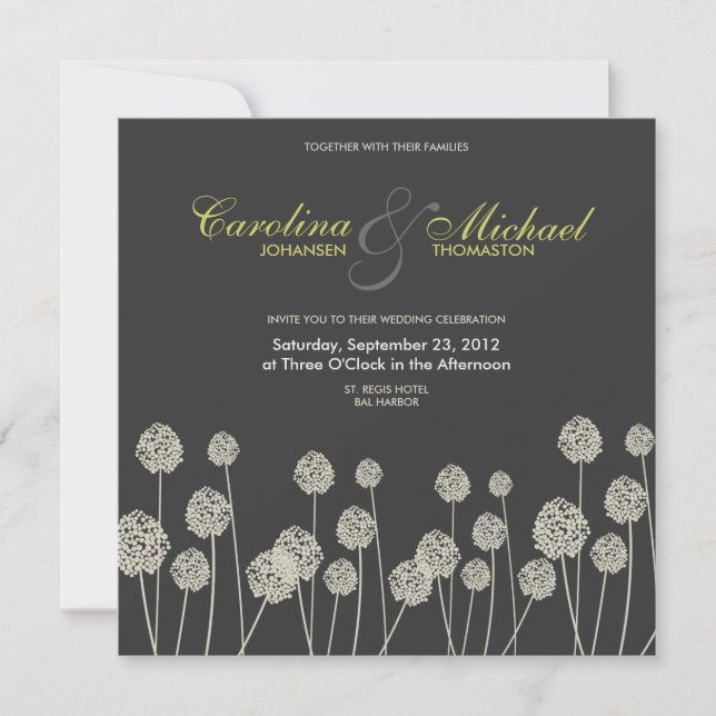 Strange Flowers Modern Wedding Invite (Front)