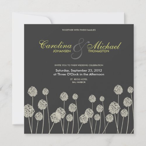 Strange Flowers Modern Wedding Invite