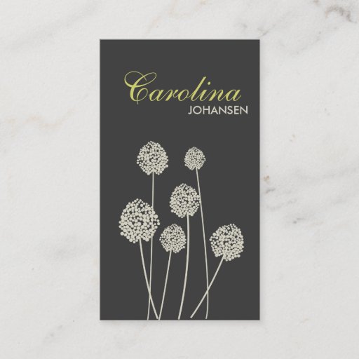 Customizable STRANGE FLOWERS TAN/GRAY Business Card