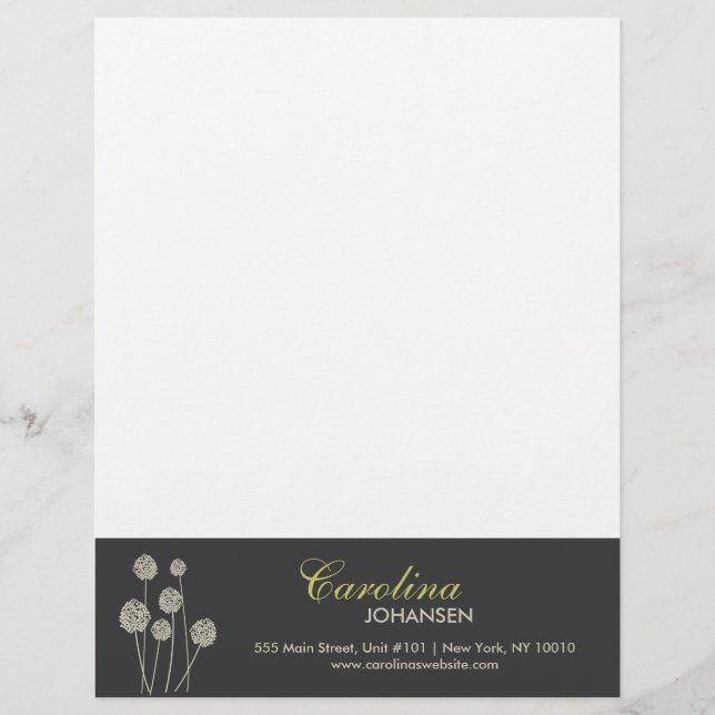 STRANGE FLOWERS TAN/GRAY Letterhead (Front)