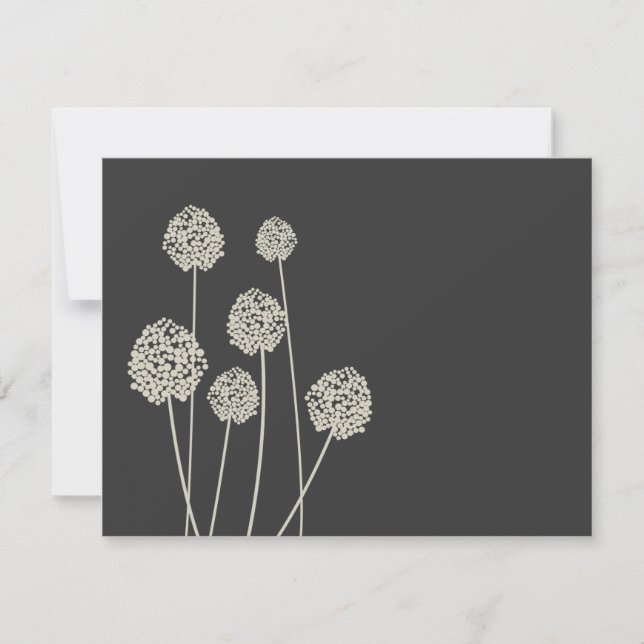 Strange Flowers Tan/Gray Personal Stationery/Notec Note Card (Front)
