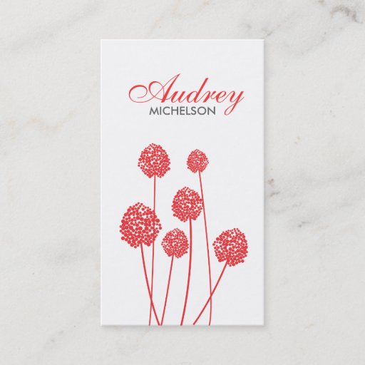 Customizable STRANGE FLOWERS WHITE/RED Business Card