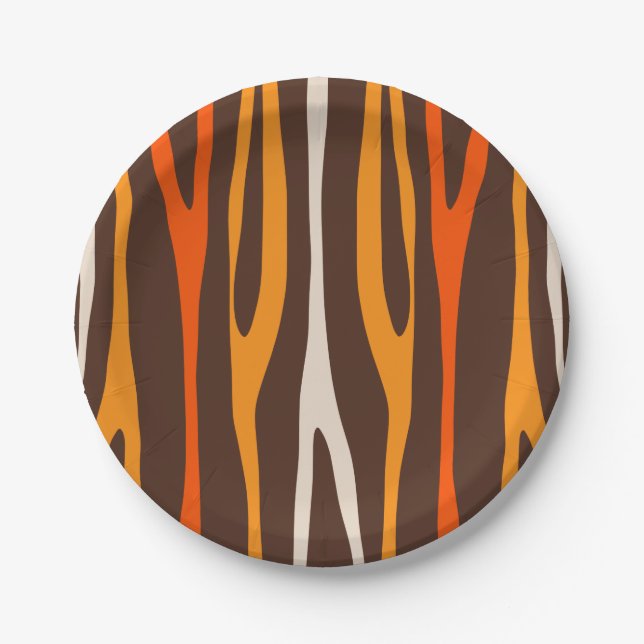 Strange Forest Minimal Modern Abstract Pattern Paper Plates (Front)