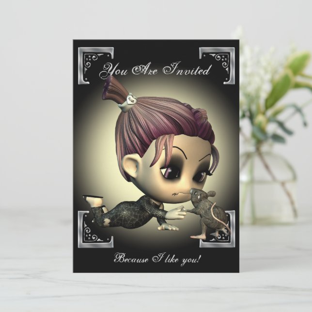 Strange Friends Halloween Party Invitation (Standing Front)