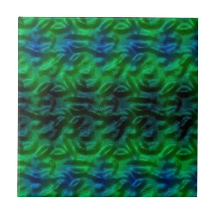 Strange green abstract pattern ceramic tiles