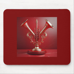 Strange Horn Instrument Resting On Pedestal Mouse Pad