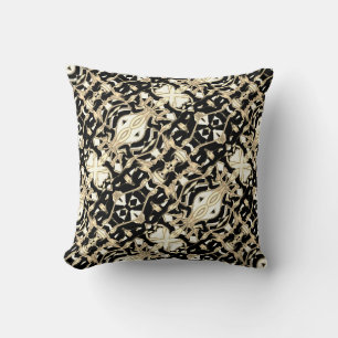 Strange mirrored beige and black, some clear fund throw pillow