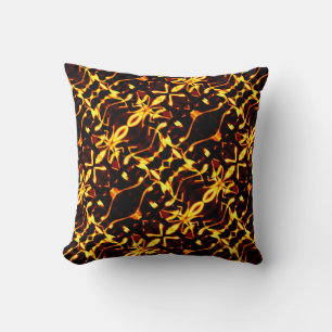 Strange mirrored yellow gold and dark fund throw pillow