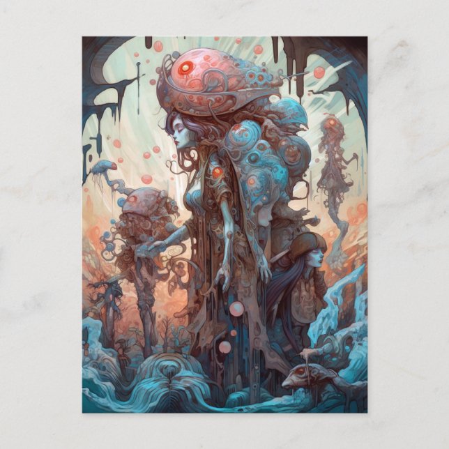 Strange Mutated Women Surreal Art Postcard (Front)