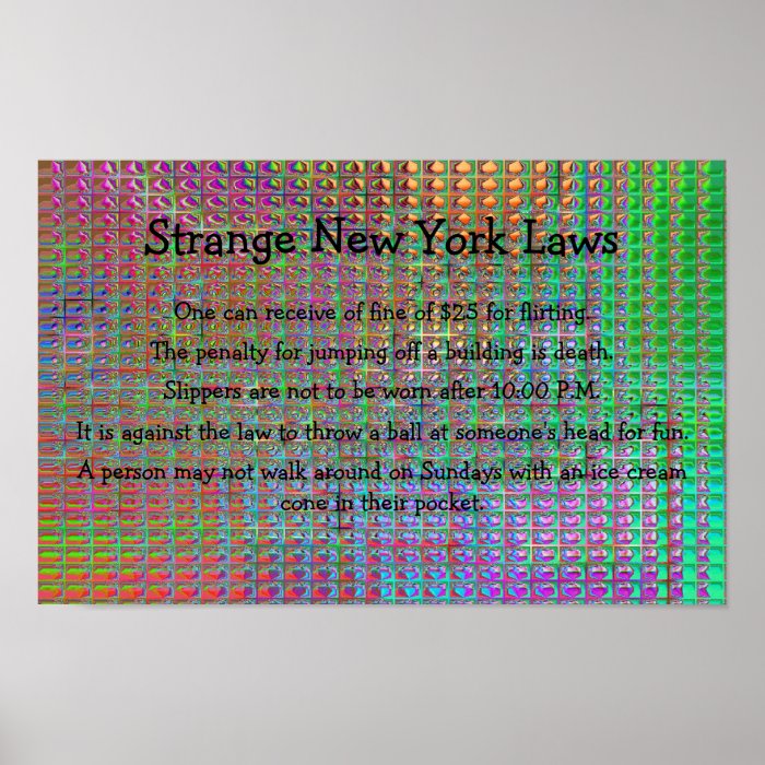 strange new york laws poster