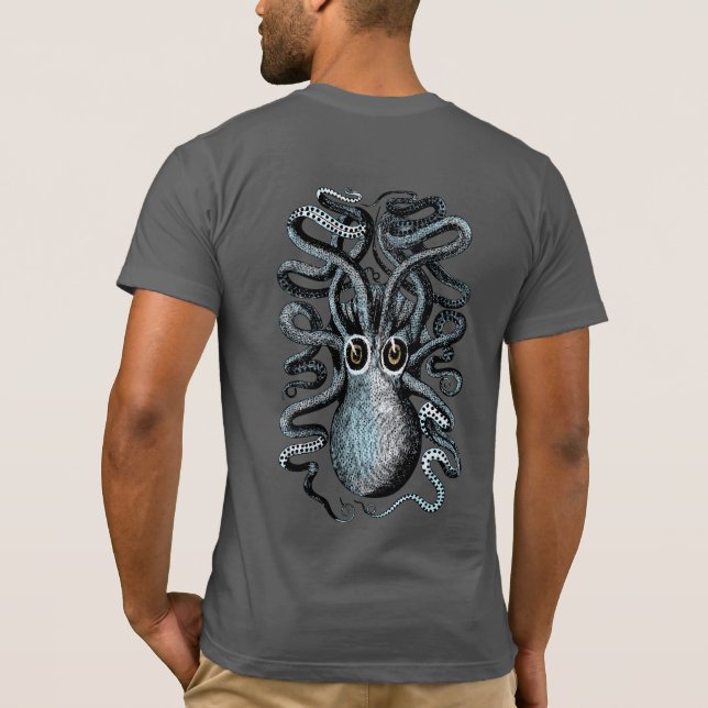 Strange Octopus Sea Monster T-Shirt (Back)