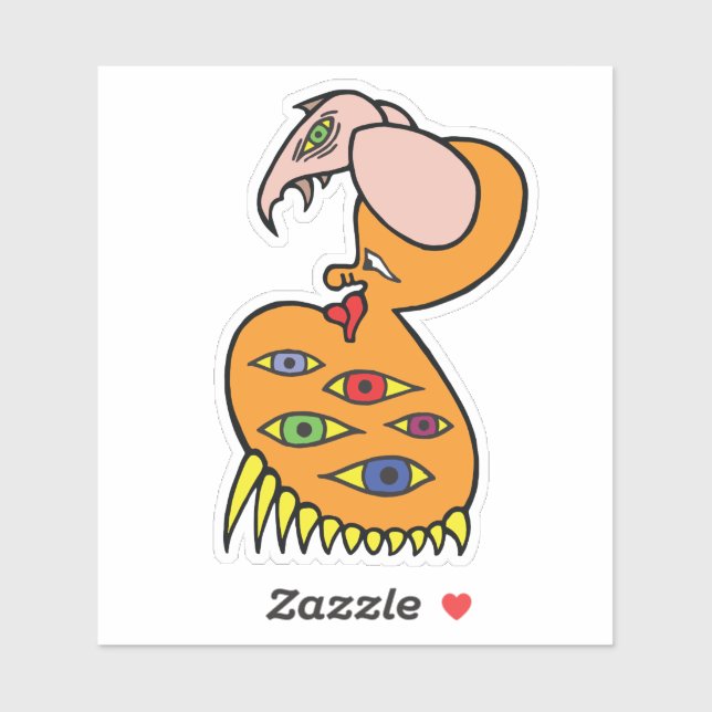 Strange orange creature of many eyes sticker (Sheet)