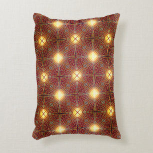 Strange repetition lines generating light circles accent pillow