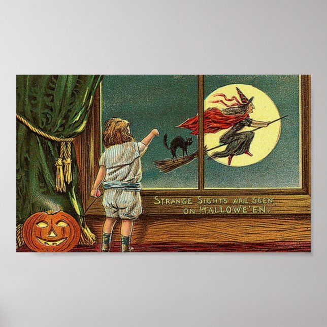 Strange Sights Are Seen on Halloween, Child, Cat,  Poster (Front)