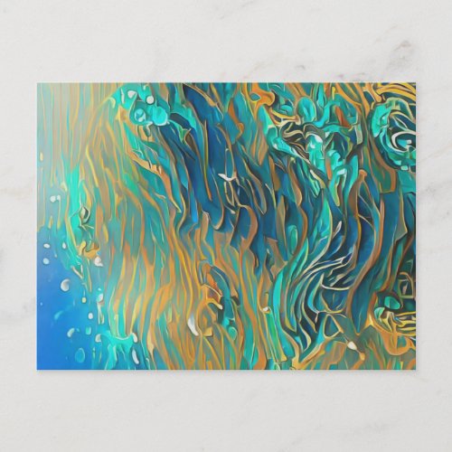 Strange Tide Abstract Oil Painting Postcard