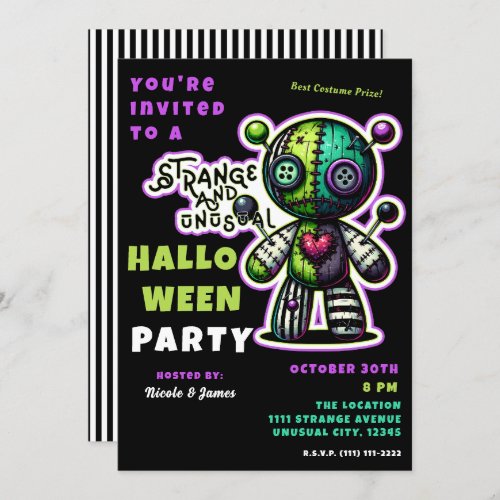 Strange  Unusual Voodoo Bear Halloween Party  Invitation