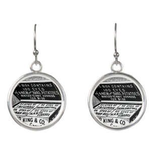 Strange vintage potato advert earrings