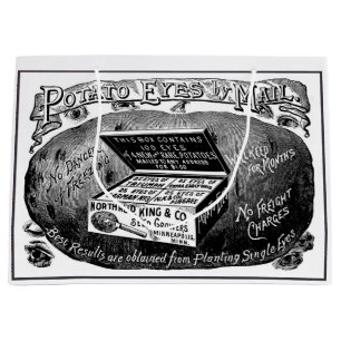 Strange vintage potato advert large gift bag