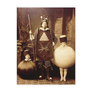 Strange Vintage Victorian Costume Party Postcard