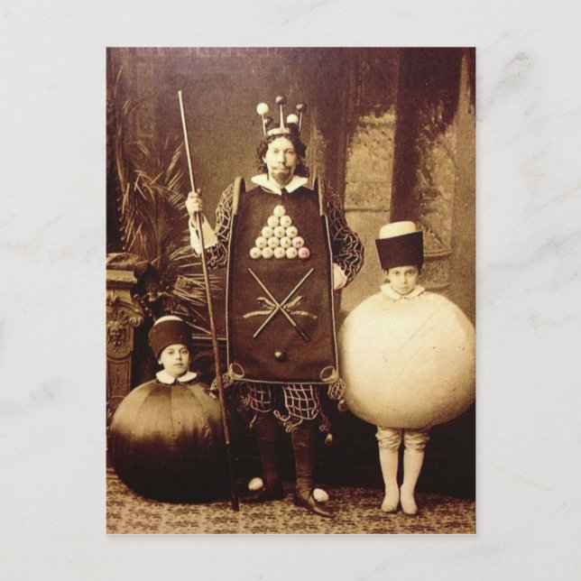 Strange Vintage Victorian Costume Party Postcard (Front)