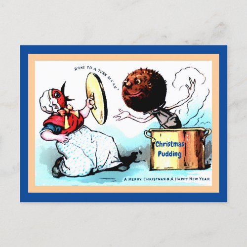 Strange Weird Funny Christmas Pudding Bird Person Postcard