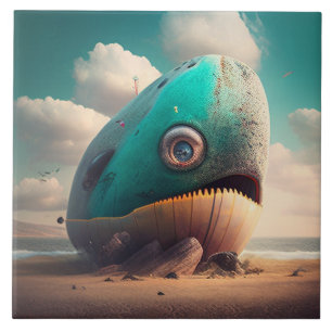 Strange Whale Ceramic Tile