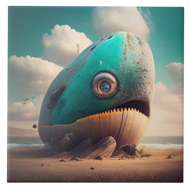 Strange Whale Ceramic Tile (Front)