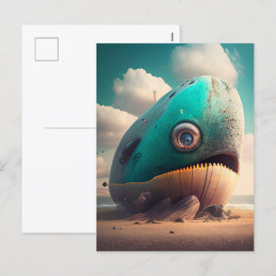 Strange Whale Holiday Postcard