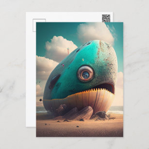 Strange Whale Holiday Postcard
