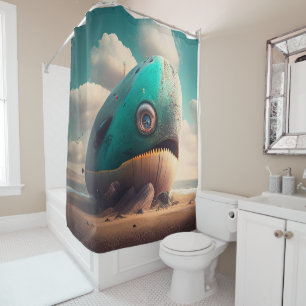Strange Whale Shower Curtain