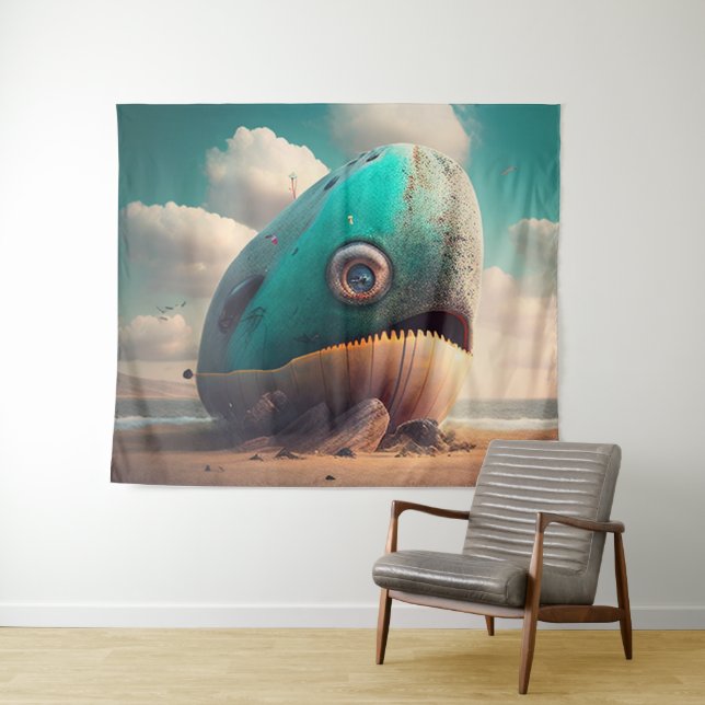 Strange Whale Tapestry (In Situ (Horizontal))