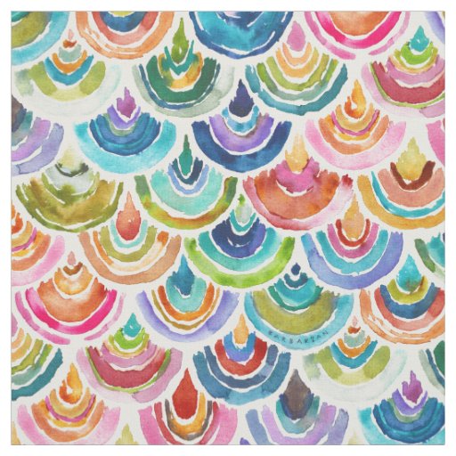 STRANGEBOW Rainbow Fish Scale Bold Print Fabric