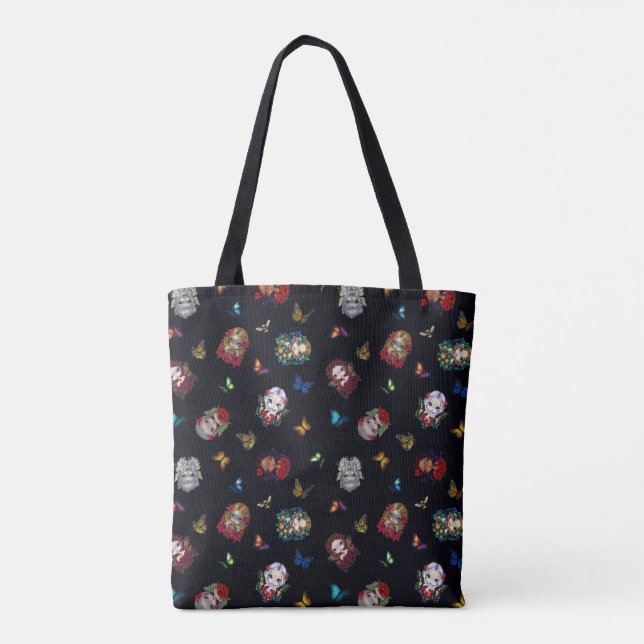Strangeling Fairies & Butterflies (black) Tote Bag (Back)
