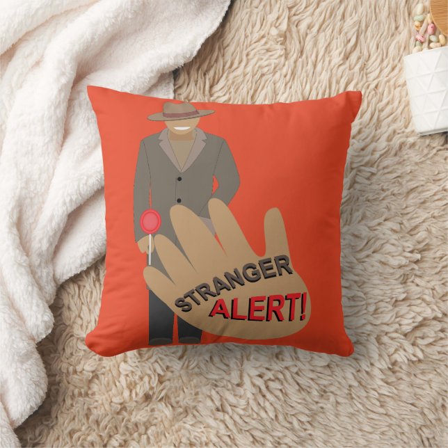 Stranger Alert Throw Pillow (Blanket)