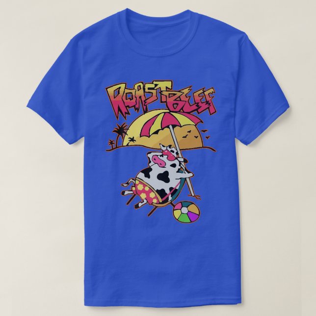Stranger Dustin Love Roast Beef Beach Cow TV Parod T-Shirt (Design Front)