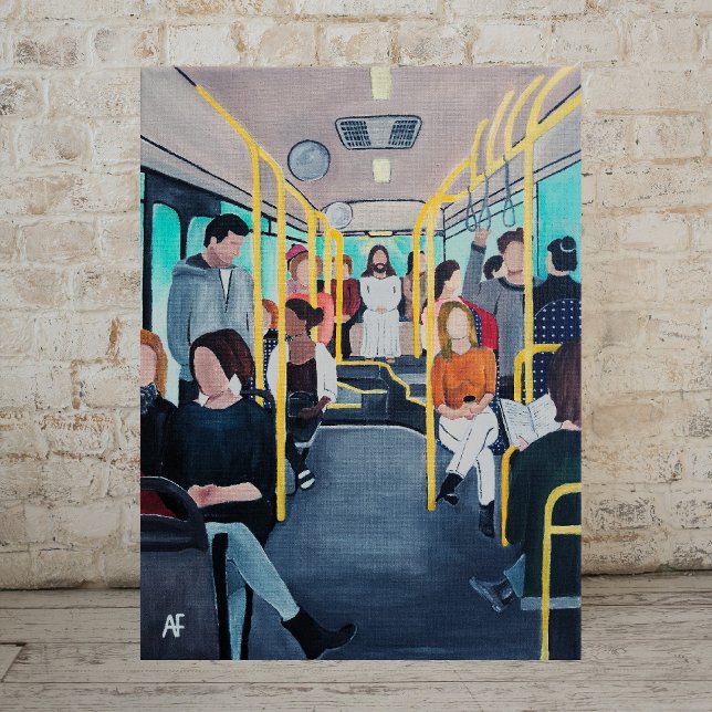 Stranger on the Bus Painting by Alfred Fox Canvas Print (Creator Uploaded)