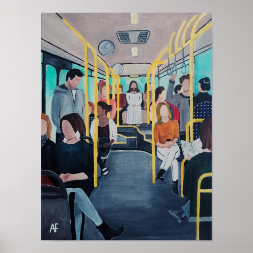 Stranger on the Bus Painting by Alfred Fox Poster