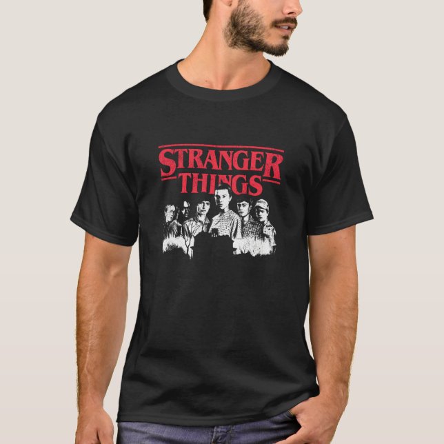 Stranger Things Eleven with Friends Portrait T-Shirt (Front)
