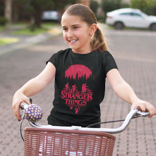 Stranger Things Group Shot Bike Ride Upside Down T-Shirt
