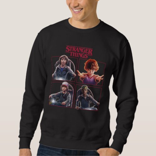 Stranger Things Group Shot Box Up Logo Sweatshirt
