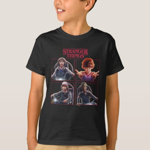 Stranger Things Group Shot Box Up Logo T_Shirt