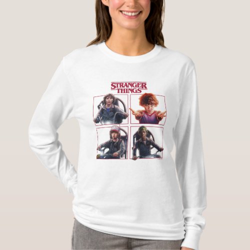 Stranger Things Group Shot Box Up Logo T_Shirt
