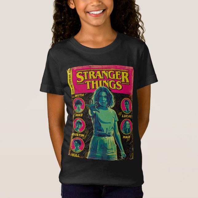 Stranger Things Group Shot Comic Cover T-Shirt (Front)